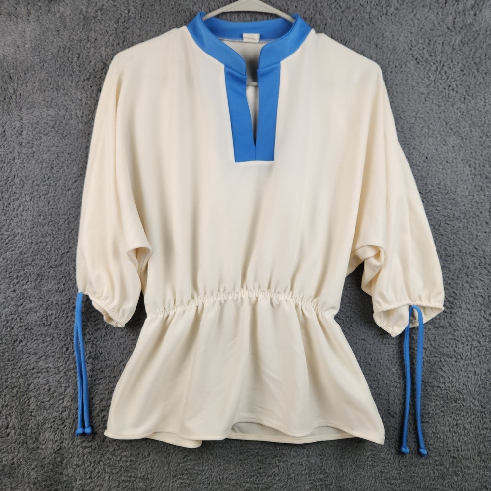 Vintage Sears True Vintage 60's MOD Tunic & Pants Small/Med Polyester Cream/Blue